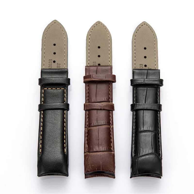 

Handmade For Tissot T035 Watch Band Strap Genuine Leather Curved End Watchband 22mm 23mm 24mm Steel Buckle Wrist Bracelet