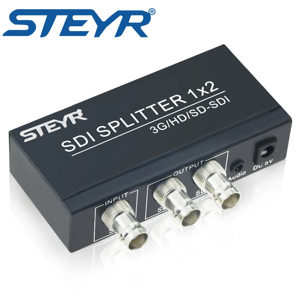 

STEYR 2 port SDI BNC Splitter 1x2 HD SD 3G Distribution Divisor Splitter SDI 1 input 2 output 1080p to 1080i HD SDI Converter