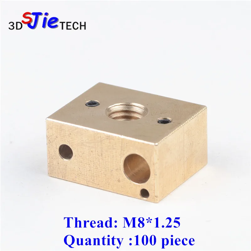 Новинка медный нагревательный блок M8 * 100 детали для 3D принтера типа PT100 1 25