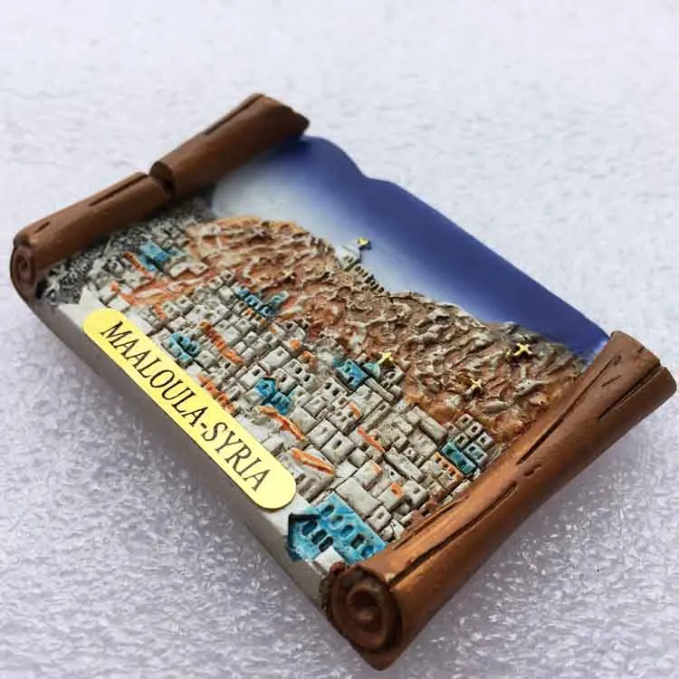 Middle East Historical Town Malula, Syria Tourist Souvenir Three-dimensional landscape Magnetic stickers Refrigerator