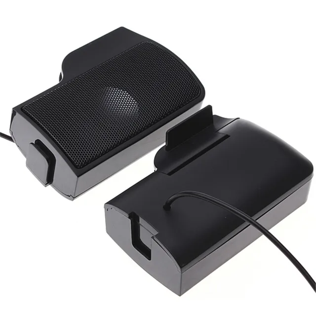 LEORY High Quality 1 Pair Mini Portable Clipon USB Stereo Speakers line Controller Soundbar for Laptop PC Computer with Clip