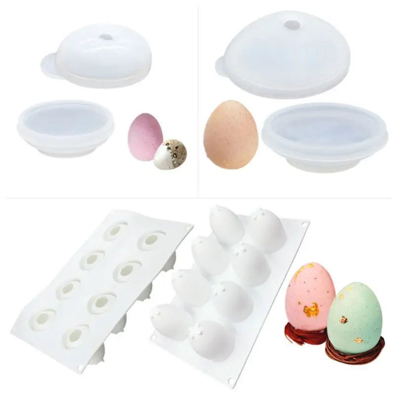 

3D Easter Egg Baking Mold Silicone Mousse Cake Epoxy Resin Casting Pendant Molds