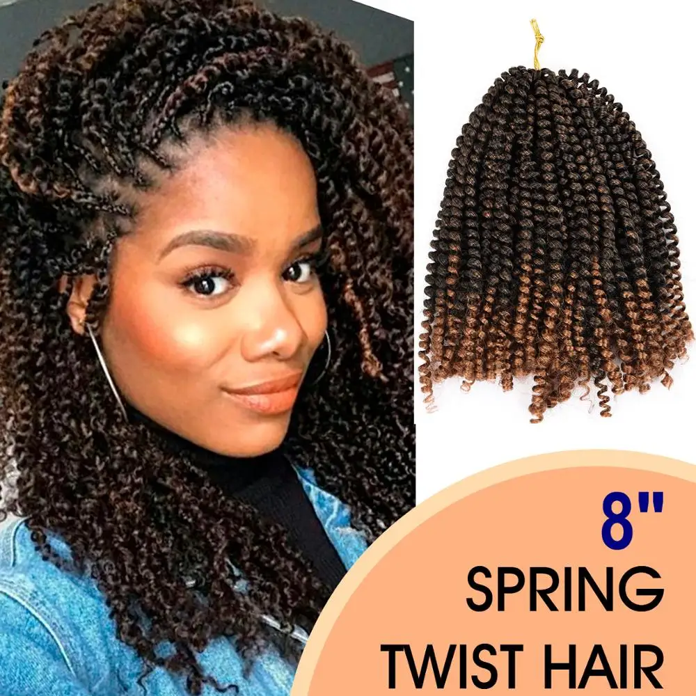 Silike 8 inch Crochet Braids Ombre Spring Twist Hair Kanekalon Synthetic Hair Extensions Braids Kinky Curly Twists 110g/pack Silike 8 inch Crochet Braids Ombre Spring Twist Hair Kanekalon Synthetic Hair Extensions Braids Kinky Curly Twists 110g/pack