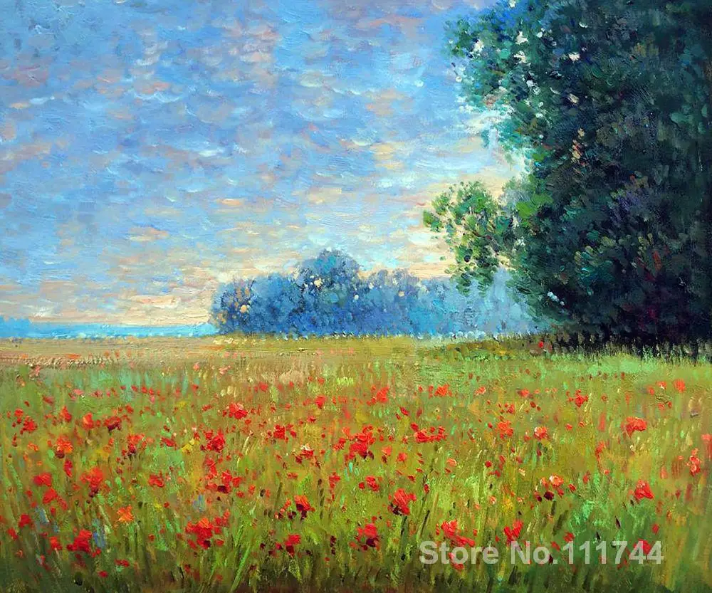 Paysage peinture Impressionniste Avoine Champs Claude