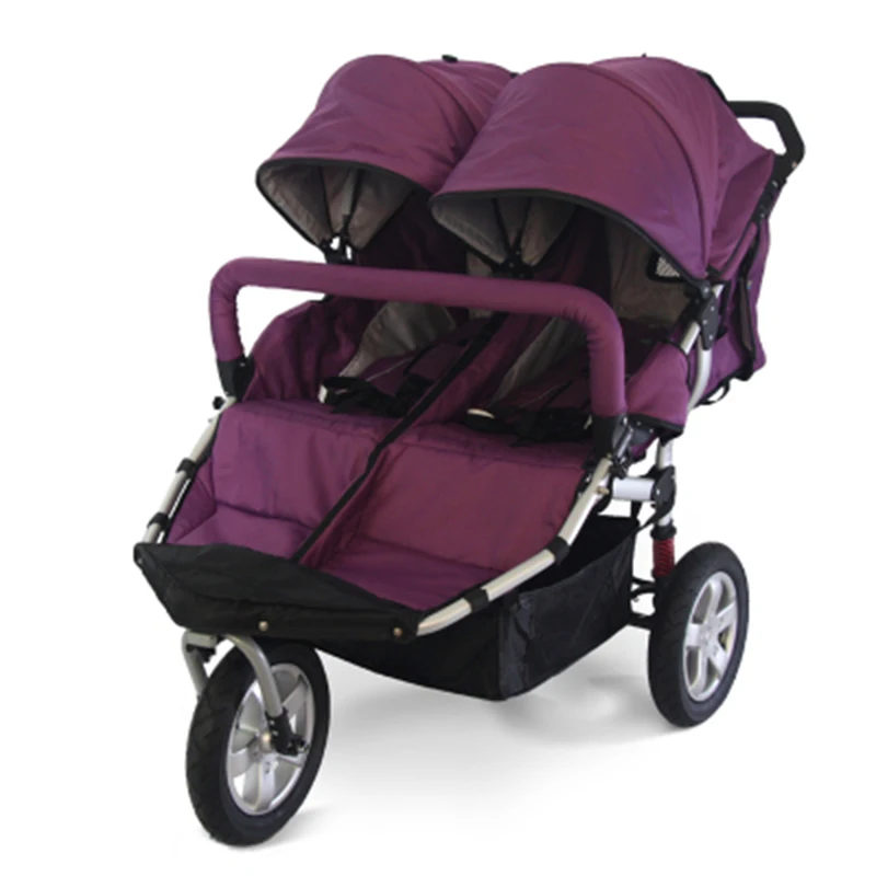

2018 new twin stroller shock absorber inflatable wheel can sit on a baby stroller with two large children