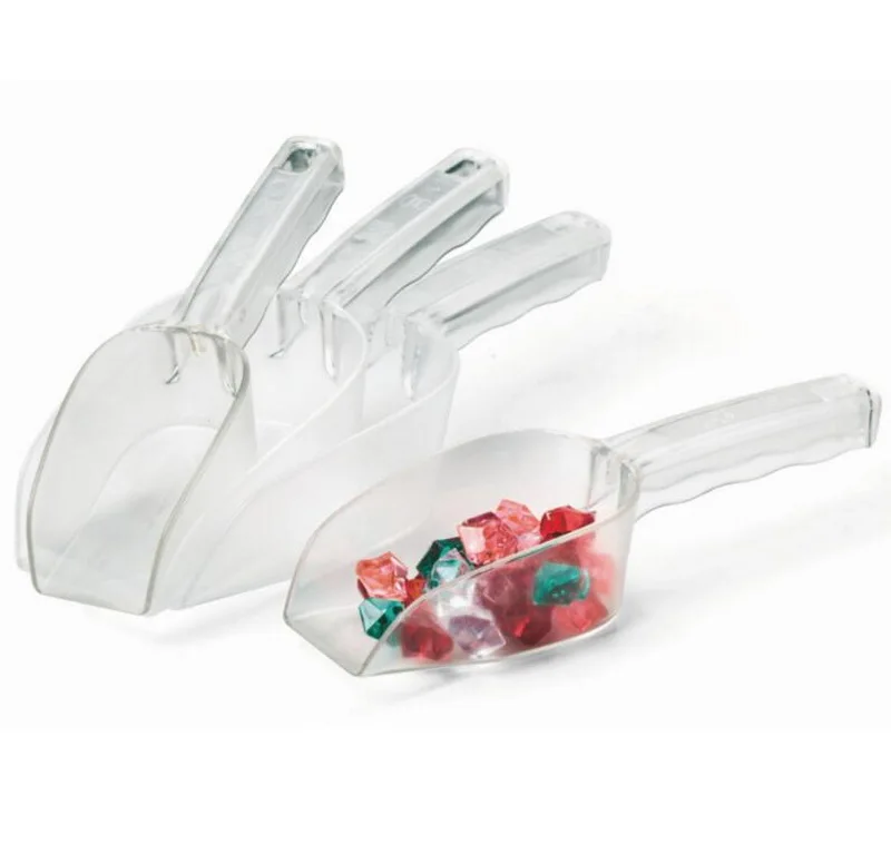 

Multi Size Plastic Ice Scoop Square Angle Ice Cube Food Flour Scoops