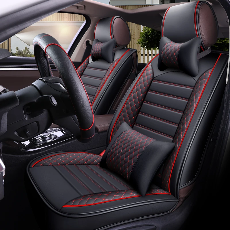 

5 seats/set new luxury pu leather auto universal car seat covers for automotive toyota lada kalina granta priora renault logan
