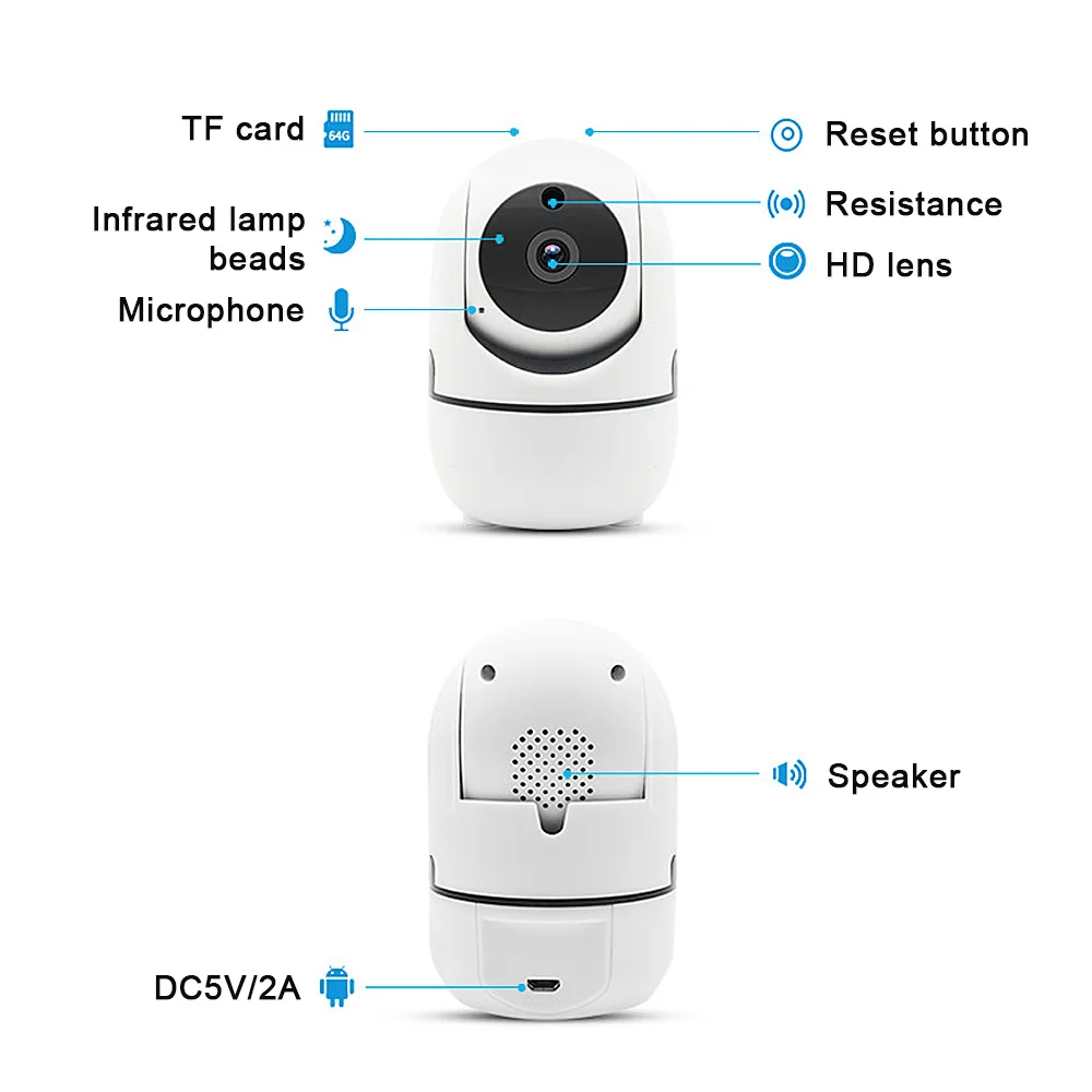 Ip-камера 1080 P, Wi-Fi, беспроводной детский монитор, домашняя камера видеонаблюдения, двухсторонняя аудио камера ночного видения, CCTV, дропшиппинг