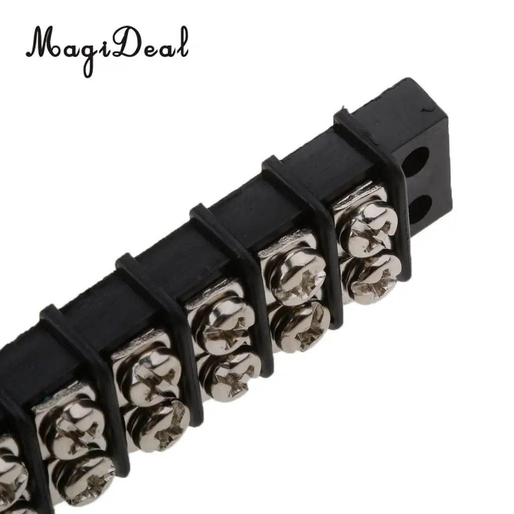 MagiDeal Durable 6/8/10 Gang Screw Terminal Block & Nickel Plated Brass Contacts for Marine Rowing Kayak Canoe Boats Dinghy Acce