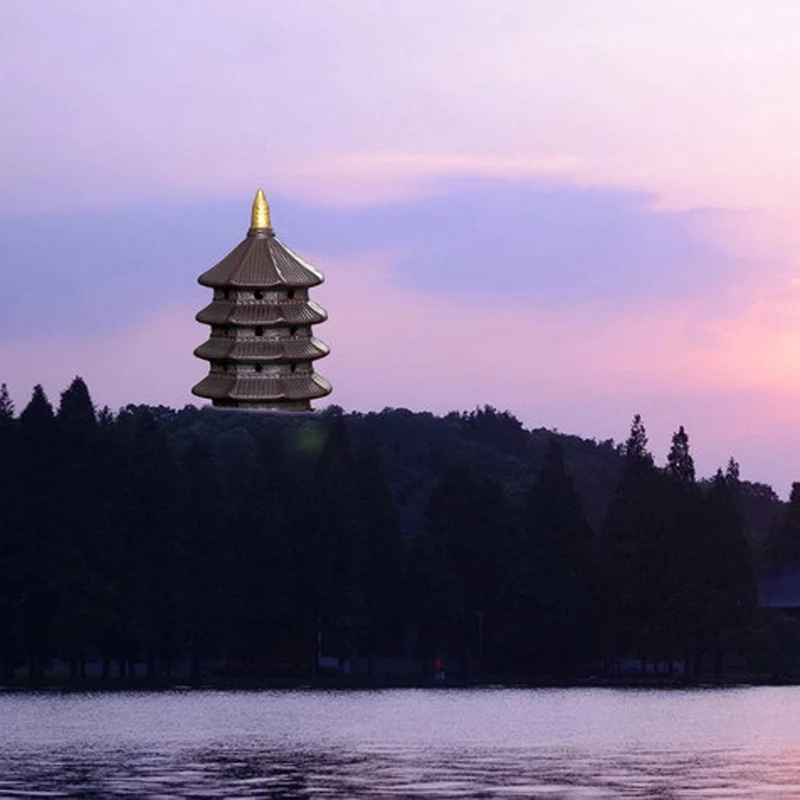 Восьмиугольная фотогорелка в виде песни красивая Пирамида Западном озере Leifeng