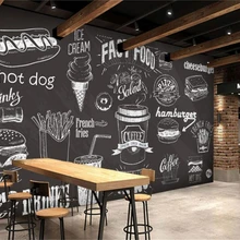 Beibehang пользовательские обои рисованной доске для гурманов десерт фаст-фуд Кофейня Ресторан фон стены 3d обои