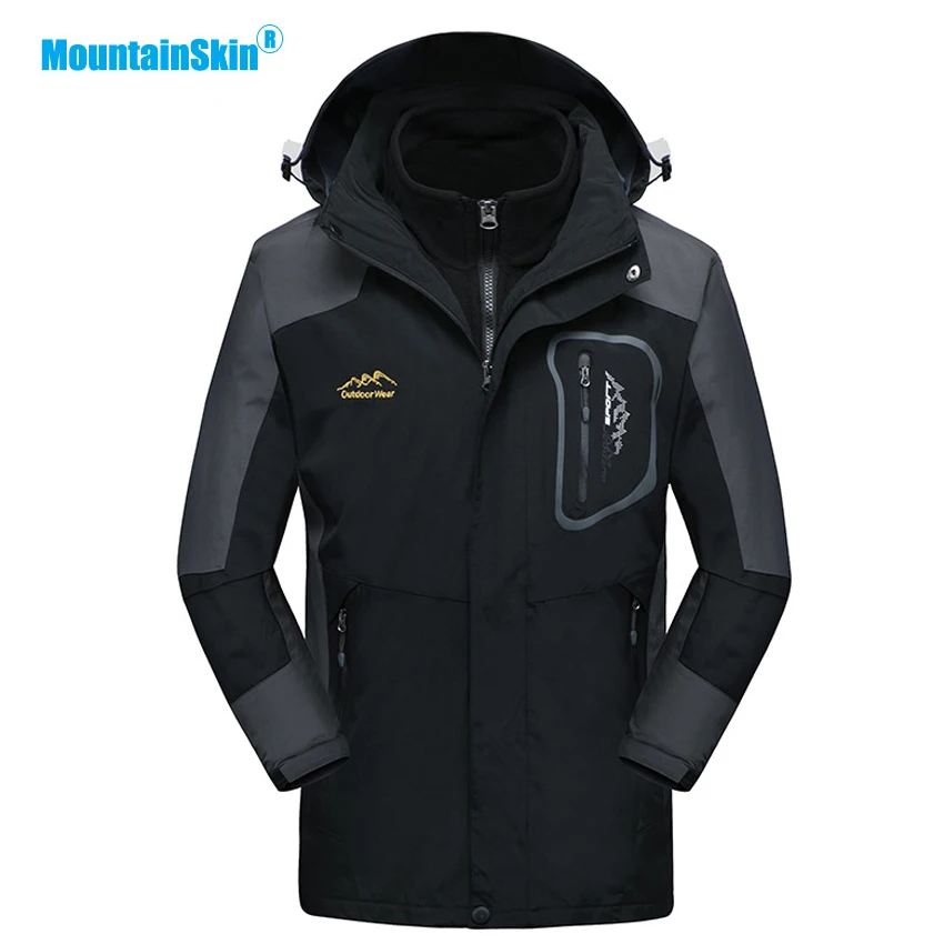 

Mountainskin Men's 3in1 Winter Fleece Jacket Two Pieces Warm Windbreaker Outdoor Sports Hiking Camping Skiing Brand Coats MA190