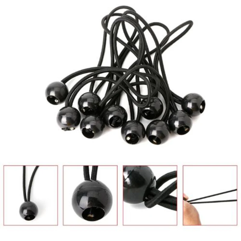 10pcs Ball Bungee Cord 6 Inch Tie Down White Red Black,Elastic Binding Tape,Luggage Rubber Elastic Rope,bondage Ropes