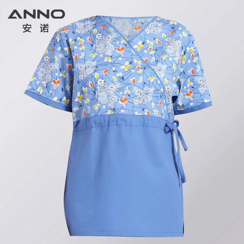 ANNO Women Hospital Nurse Uniform with Adjust Waist Body Scrubs Tops Pretty Clinic Paramedic Clothing Cosmetologist Coveralls medical uniform
