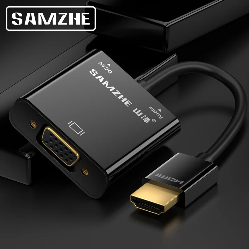 

SAMZHE HDMI to VGA Adapter Converter 1080P Audio and Video Cable with Power Supply and Audio Ouput for Monitor PS3 PS4 XBOX