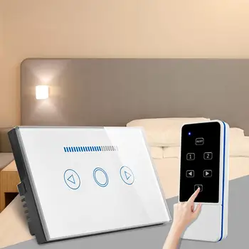 

1 Gang 1Way LED Light Smart Touch Dimmer Switch Tempered Glass Touch Sensor Panel With Wireless Remote Control Switch