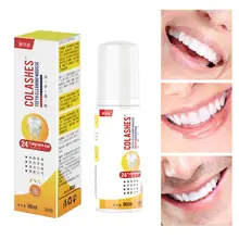 60 мл отбеливающая зубная паста пена натуральная для мытья рта Отбеливание пятен зубов удаление плохого дыхания полости рта гигиеническая зубная паста FD