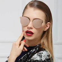 Королевский Девушка Мода Брендовая Дизайнерская обувь Солнцезащитные очки для женщин Для женщин отражающее зеркало Защита от солнца Очки металла Рамки стрелка нога Очки UV400 ss491