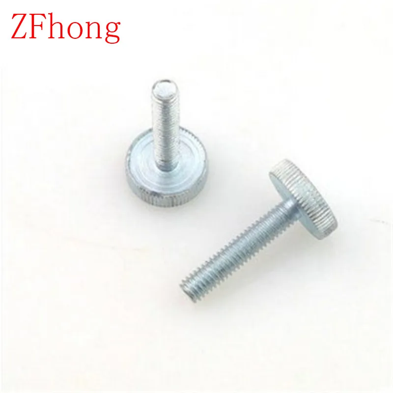 100PCS M3/M4 Flat Head Thumb Screw /Round Head Knurling Hand Twist