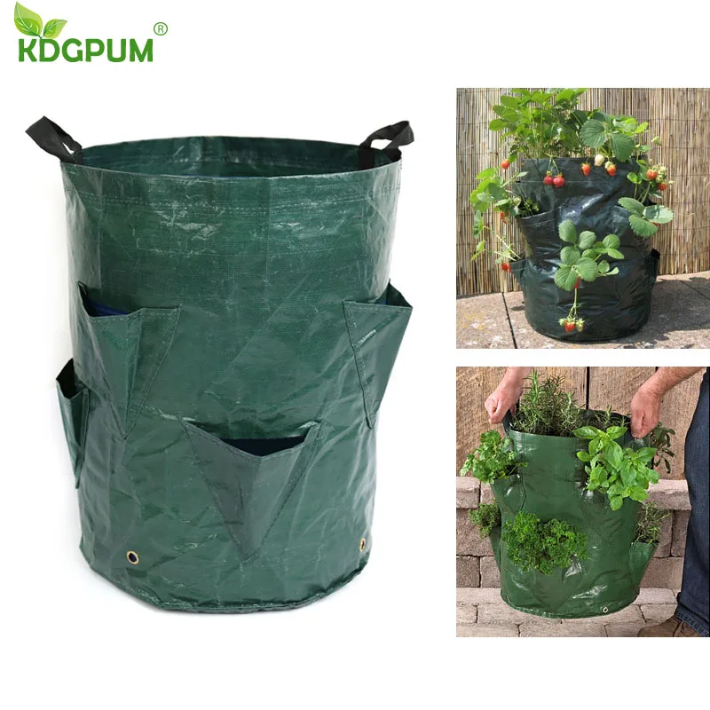 Garden Plants Grow Bag Jardin Gardening Greenhouse PE Planting Bags Strawberry Container Bag