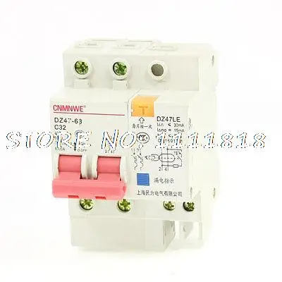 

DZ47LE-63 32A 400VAC Earth Leakage 2 Poles MCB Mini Circuit Breaker 6000A