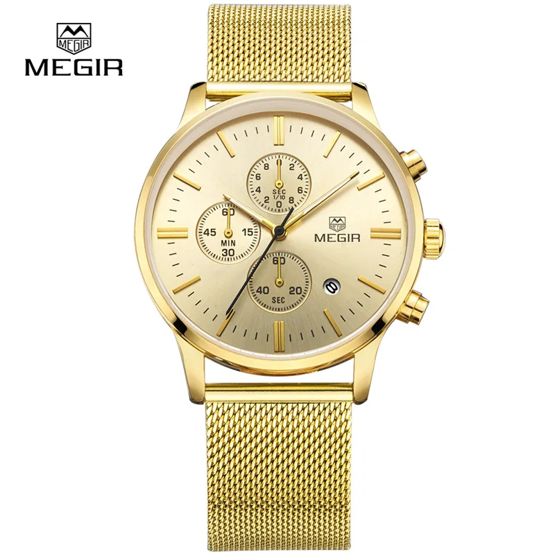 Prix pour MEGIR Hommes de Quartz Montres De Mode Chronographe Montre Étanche Hommes Or Lumineux Heure Montre-Bracelet de Luxe Relogio masculino 2011 Prix pour MEGIR Hommes de Quartz Montres De Mode Chronographe Montre Étanche Hommes Or Lumineux Heure Montre-Bracelet de Luxe Relogio masculino 2011