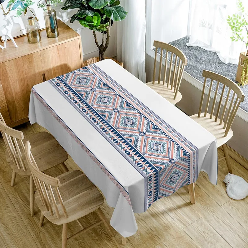 

Bohemia Style Simple Table Cloth Geometry Polyester Tablecloth Dustproof Cover High Quality Home Hotel Wedding ZB-10