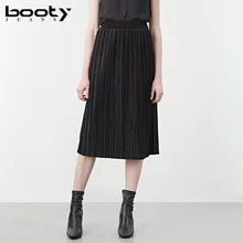 Детские джинсы Для женщин высокое качество Юбки для женщин осень-весна Европейский Стиль Винтаж плиссе до середины икры Юбки для женщин универсальные для элегантных Для женщин