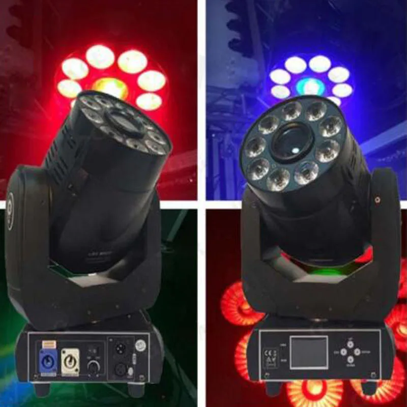 2 Pieces Colorful DMX LED Spot Wash Light 90W LED Spot gobo + 9x18W