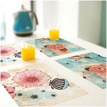 

Children's student rectangular table mat European household Western pad Waterproof and oil resistant PVC placemat free shipping
