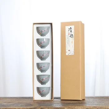 

1PS Ru kiln cup gift tea cup hand-painted gold ceramic master cup, home leisure cups