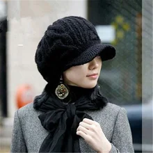 Elegant woman hat autumn and winter knitted hats caps womens rabbit fur autumn and winter women’s fashion ladies Skullies
