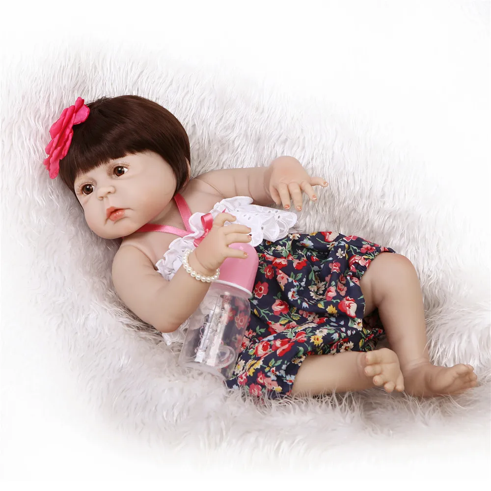

Girl reborn full silicone dolls 22" NPK fake baby reborn dolls adorable bebe princess reborn BJD bonecas play house toys for kid