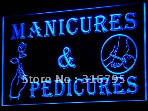 

i592 Manicures Pedicures Beauty Salon LED Neon Light Sign On/Off Switch 20+ Colors 5 Sizes