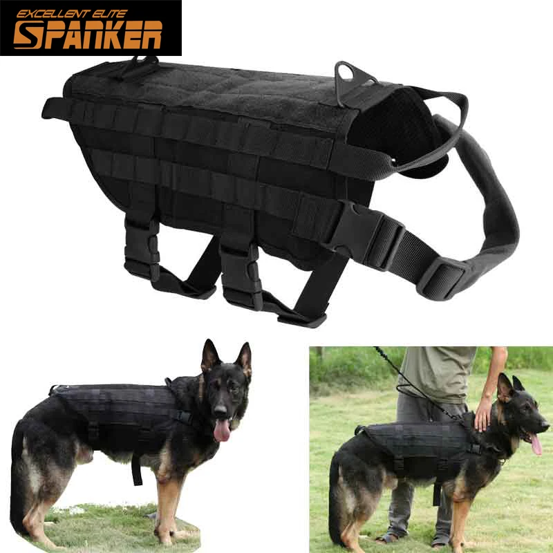 Spanker 1000d Molle Rompi Taktis Pelatihan Anjing Harness Us