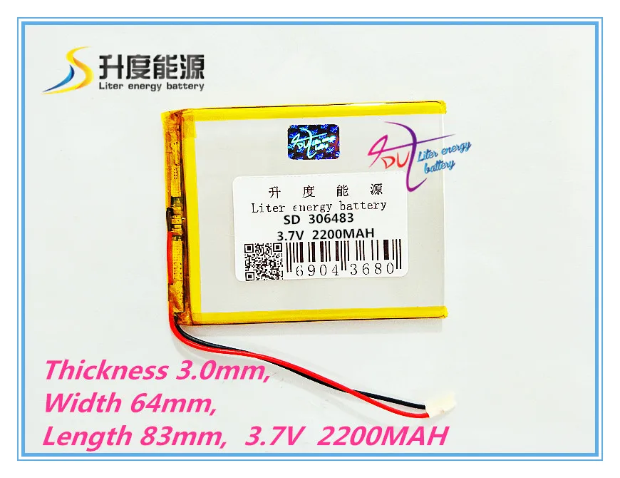 

Size 3.7V 2200mah 306483 Lithium polymer Battery with Protection Board For MP4 GPS DVD Digital Product