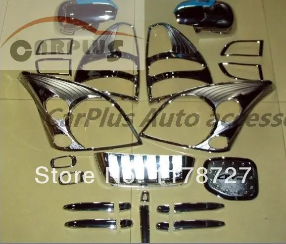 

Free shiping Chrome cover for Prado Toyota FJ120 2003-2005 prado fj120 chrome kit full set lamp cover handle cover