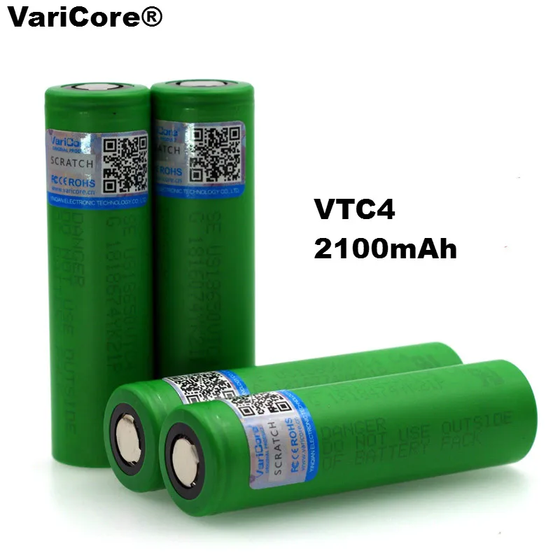 4 шт. перезаряжаемые аккумуляторы VariCore 100% 3 6 В 18650 US18650VTC4 2100 мАч|vtc4 18650|sony vtc4vtc4 sony |
