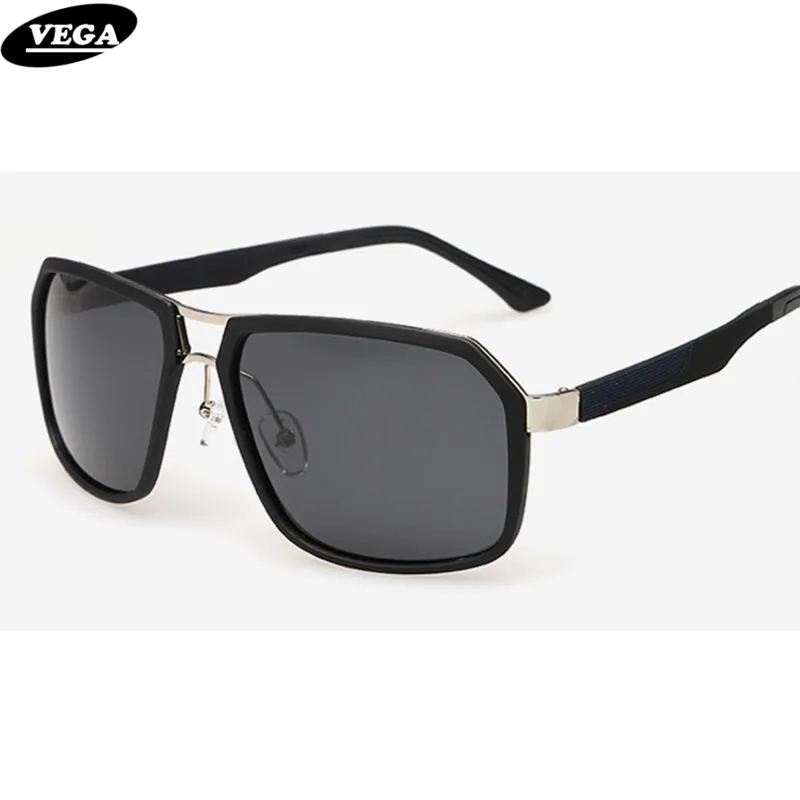 

VEGA Cool Polarized Rectangle Sunglasses For Men Clear Sports Glasses Stainless Steel Shades 273