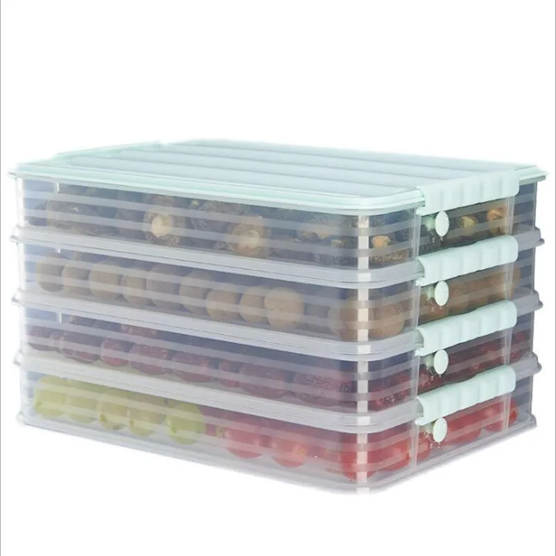 

Egg Fish Dumplings Storage Box Kitchen Food Container Keep Foods Fresh Refrigerator Organizer Kitchen More Layers Storage Box