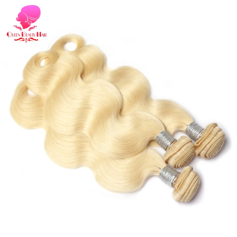 

QUEEN BEAUTY 1/3/4 Remy Human 613 Blonde Body Wave Malaysian Hair Weave Bundles 8 10 12 14 16 18 20 22 24 26 28 30 32 34 36 inch