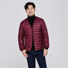 2019 New spring and autumn ultra-light down jacket 90% white duck down Parkas lightweight warm V-neck slim short jacket men newbang parkas man ultra light down jacket men duck down jacket male feather lightweight windbreaker coats with carry bag