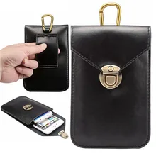 Модная Мужская поясная сумка-карман кошелек поясная сумка из искусственной кожи Женский боковой поясной кошелек Pochete с карабином крюк для сотового телефона