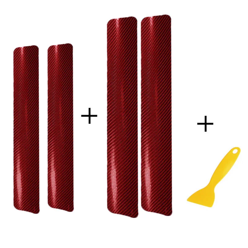 

Accessories Carbon Fiber Car Door Sticker Sill Scuff Anti-Scratch Decal Front Replacement Kit Set High Quality