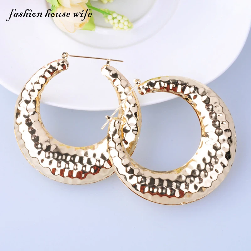 Fashion House Wife European Large Basketball Wives Bamboo Hoop Earrings