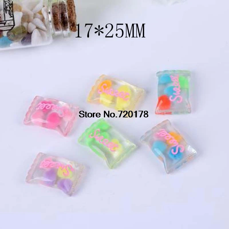 

Mixed color Decoden Cabochon Colourful Sweet Candy Flat Back Resin Cabochon 17*25MM 60pcs YZR573