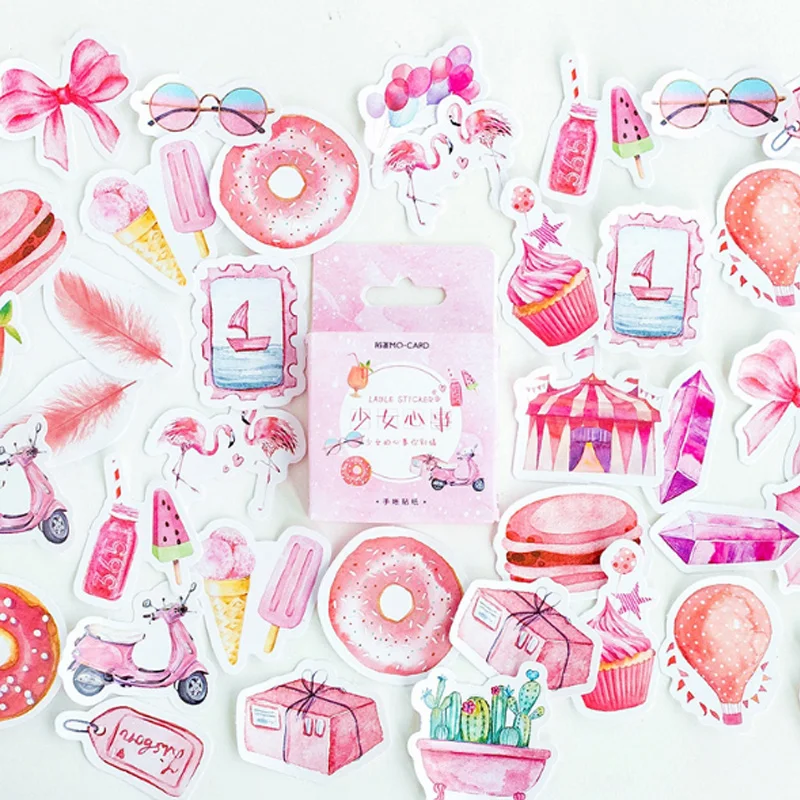 

46 pcs/lot Cute Girl Heart Series mini paper sticker Decoration DIY Scrapbooking Sticker Stationery kawaii label stickers