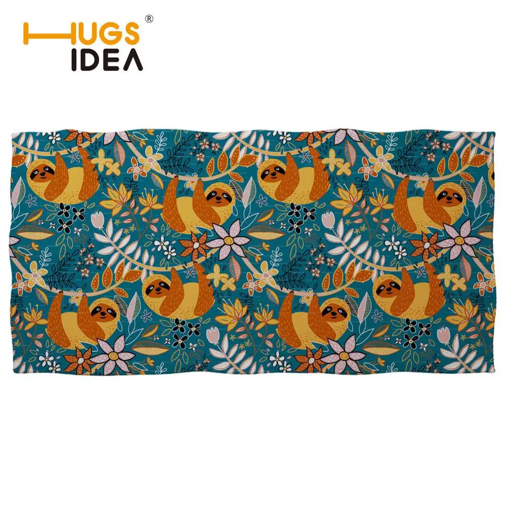 

HUGSIDEA Cute Floral Sloth Print Bath Towels for Adult Soft Ultra Absorbent Quick Dry Beach Towel Large Sports Aqua Gym Towel