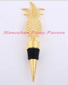 

(10 Pieces/Lot) Fruit themed Wedding souvenirs of Pineapple Gold Bottle Stopper favors for Bridal shower Party Favors