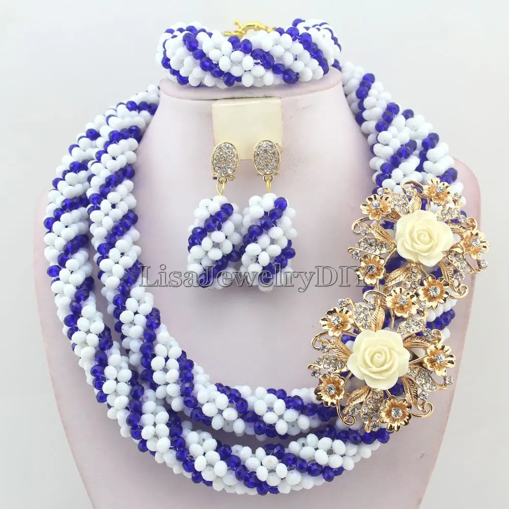 

Splendid Statement Necklace African Beads Jewelry Sets Nigerian Wedding Crystal Jewelry Set Womens Jewellery Set HD7186